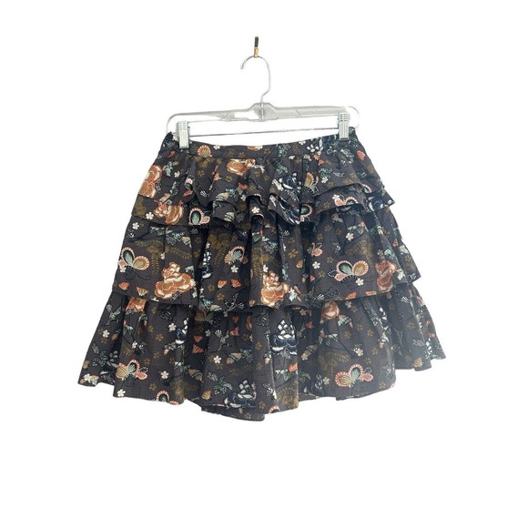 Ulla Johnson Alyssa Multicolored Floral Butterfly Tiered Skirt New Size 6 - Picture 2 of 10